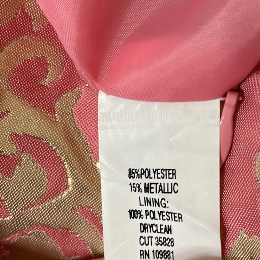 Sunny Leigh Pink and Gold Patterned Pencil/Straight Skirt size 2 - Picture 9 of 9